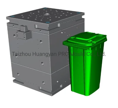 Injeção de plástico 60L 100L 120L 240L Grande lixeira externa lata de lixo recipiente de lixo pronto molde usado em segunda mão